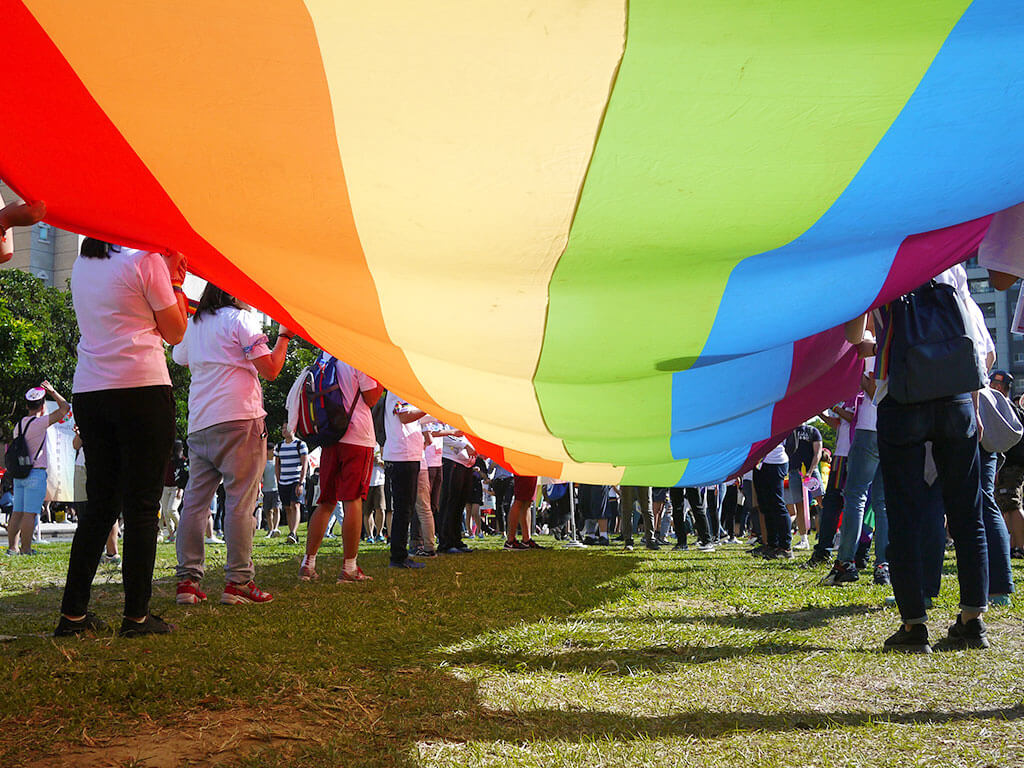 ธงสีรุ้งในการเดินขบวนพาเหรดของ LGBT ไต้หวัน 2018