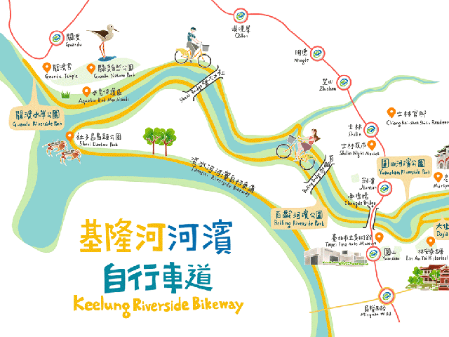 基隆河河濱自行車道地圖