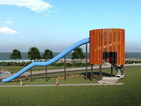 北市河濱最高溜滑梯曝光 河雙21河濱兒童遊戲場年底完工