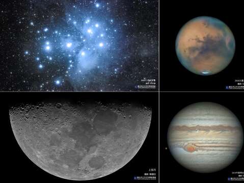 天文館二月周末晚間開放望遠鏡觀賞月球、行星與最美星團