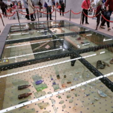 捷運北門站設置十二座考古展示坑，整座車站就像一座小型博物館。（攝影／楊智仁）