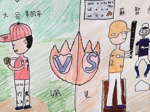 107年度台北探索館小志工研習營的作品呈現小朋友們心目中的棒球英雄