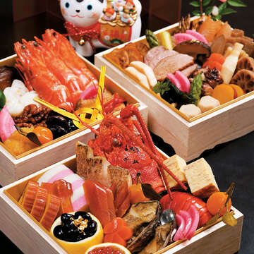 加賀屋提供日本新年必吃、象徵團圓的御節便當預訂，可體驗日式過節風情。（圖／日勝生加賀屋溫泉飯店提供）