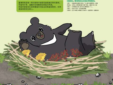亞洲黑熊「黑糖」會自己築巢
