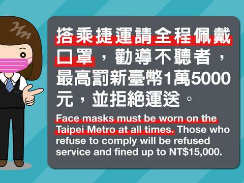 TRTC: Mandatory Face Mask Policy at Affiliated Venues Effective Dec. 1