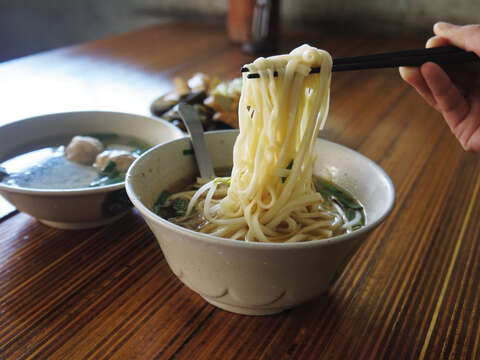 Plain noodle soup and luwei are common street foods in Taiwan.