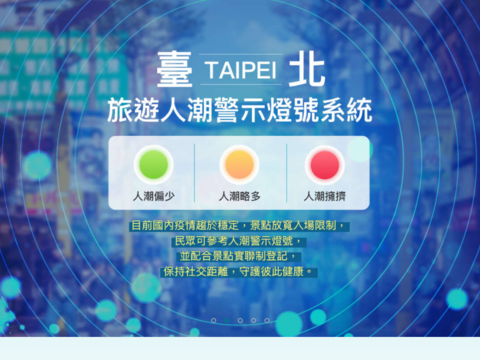"El sistema de señales de advertencia de multitudes de turistas de Taipei" para captar instantáneamente las multitudes de atracciones populares