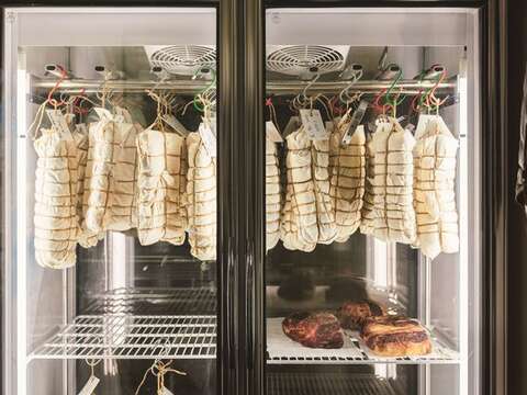 The marinated meat has to stay dry-cured in a controlled environment for months on end.