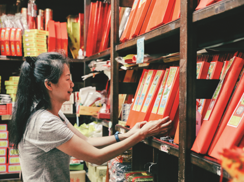 Lao Ming Yu Incense Shop in Wanhua provides a wide variety of religious products. (Photo/Dinghan Zheng)