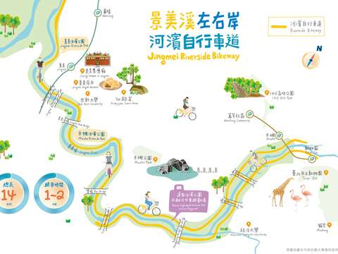 輕鬆騎-景美溪左右岸(圖片來源：臺北市政府工務局水利工程處)
