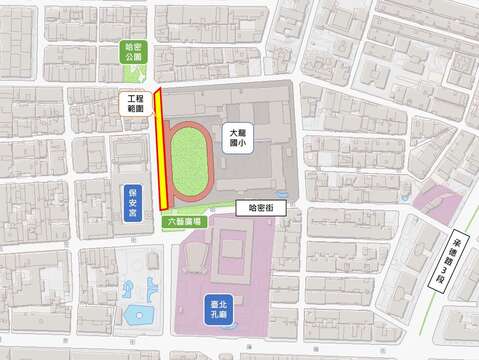 工程範圍平面圖(圖片來源：臺北市政府工務局新建工程處)