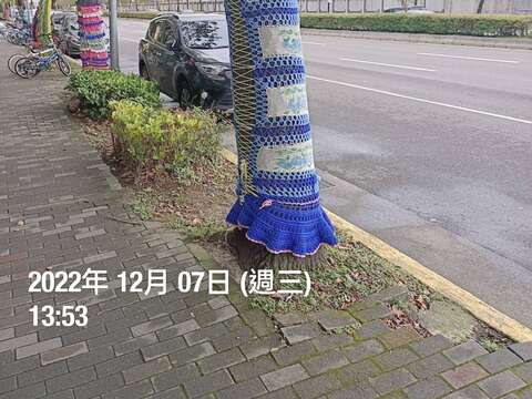 傳統編織華麗的圖騰(圖片來源：臺北市政府工務局公園路燈工程管理處)