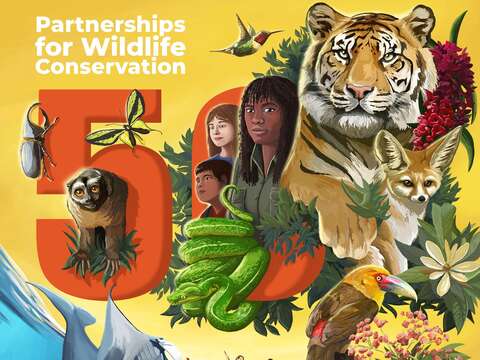 今（2023）年的主題是「野生動植物保育夥伴關係」，邀請大家一起為曾對野生動植物做出貢獻的人致敬（圖片來源：www.wildlifeday.org，作者：Xavi Reñé ）