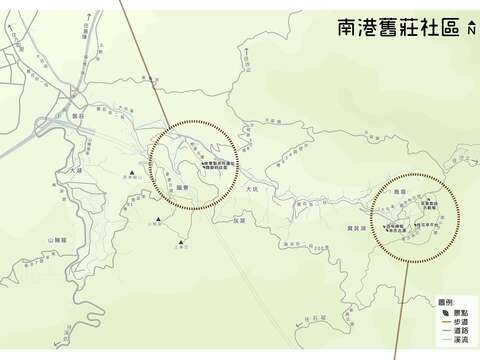 舊莊社區漫遊地圖(圖片來源：臺北市政府工務局大地工程處)
