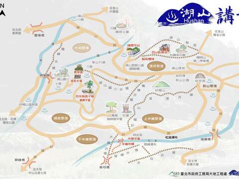 湖山社區周邊景觀地圖(圖片來源：臺北市政府工務局大地工程處)