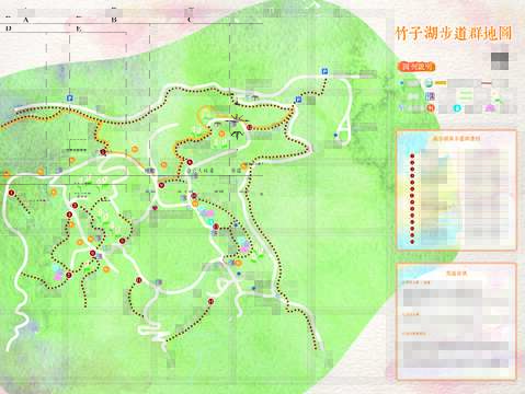 竹子湖步道群地圖(圖片來源：臺北市政府工務局大地工程處)
