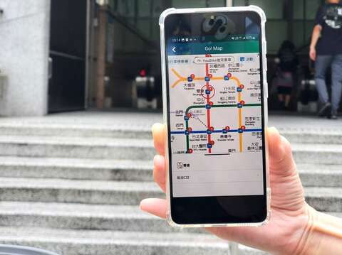 「台北捷運Go」App「Go！Map」專區，可查詢YouBike微笑單車(圖片來源：臺北大眾捷運股份有限公司)
