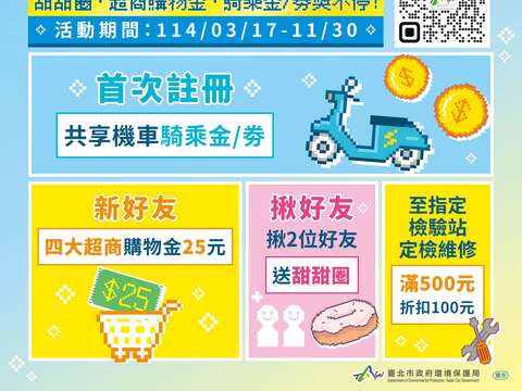 車輛定檢LINE通知 好禮三連發(圖片來源：臺北市政府環境保護局)