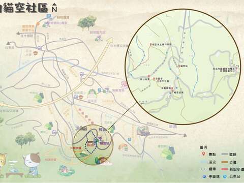 貓空社區地圖(圖片來源：臺北市政府工務局大地工程處)