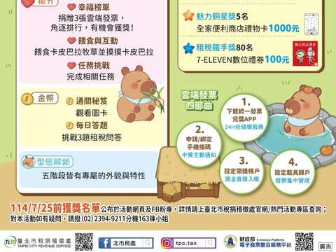 「雲端牧場與卡皮巴拉 E 起成長線上養成遊戲」租稅宣導活動(圖片來源：臺北市稅捐稽徵處)