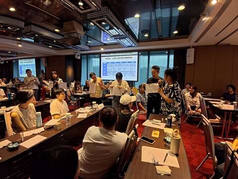 學員透過小組共創工作坊方式體驗實作儀式感五感設計(圖片來源：臺北市政府觀光傳播局)