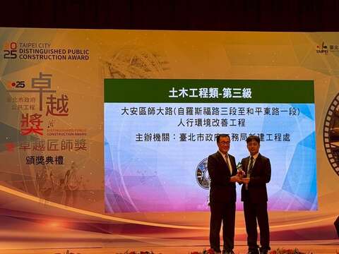 Great News! New Construction Office’s 8 Projects Recognized by Taipei City Government’s Distinguished Public Construction Award