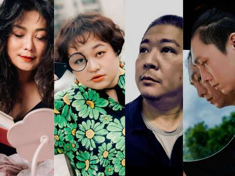《如如在耳》演出人員，圖左起：楊智淳 Chih-Chun YANG、賴玟君 Wen-Chun LAI（由娩娩工作室授權提供）、林文尹 Wen-Yin LIN、曾伯豪 Po Hao TSENG、林宏宇（大雨）BRain Lin（圖片來源：臺北市政府文化局）