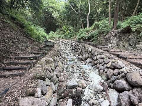 兩側步道沿溪而建（圖片來源：臺北市政府工務局大地工程處）