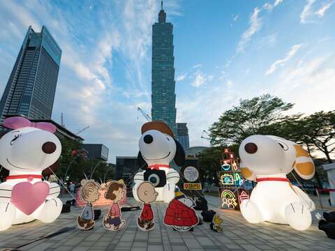 Snoopy x Belle x Marbles陪你一起迎新年(圖片來源:臺北市政府觀光傳播局)