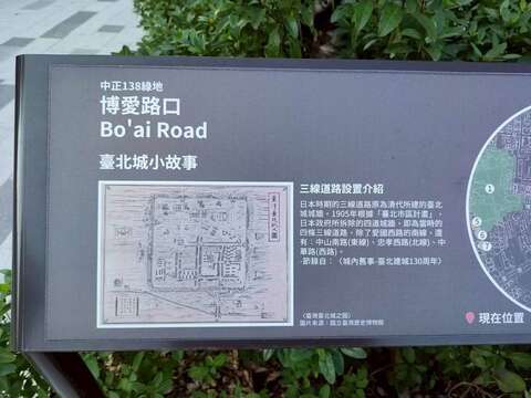 文史解說牌（圖片來源：臺北市政府工務局公園路燈工程管理處）