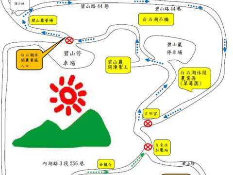 碧山巖交通導覽線圖（圖片來源：臺北市政府警察局內湖分局）