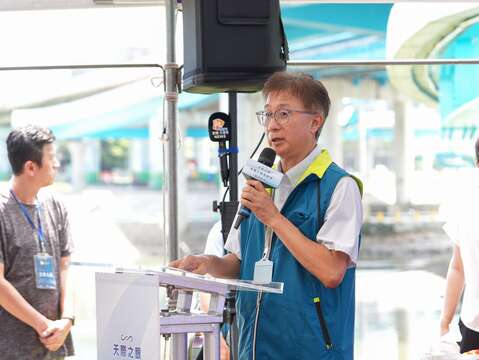 民權大橋景觀橋啟用典禮-新工處陳總工簡報(圖片來源:臺北市政府工務局新建工程處)