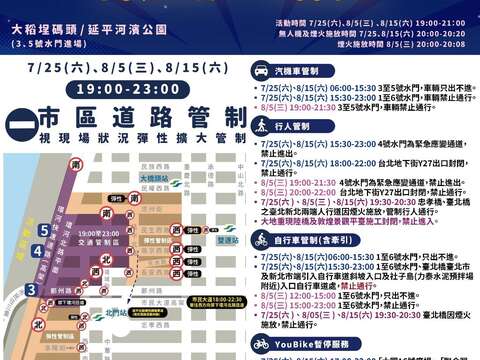 市區道路管制(圖片來源：臺北市政府警察局交通警察大隊）