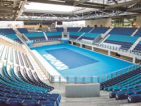 世大運新建場館網球中心已委外經營，明年將持續舉辦具規模賽事。（圖╱2017臺北世大運組委會提供）