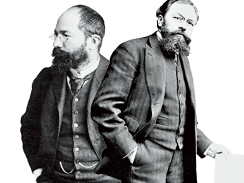 米其林輪胎公司創辦人艾德華(右)與安德烈．米其林(左)。（翻攝自米其林官網）