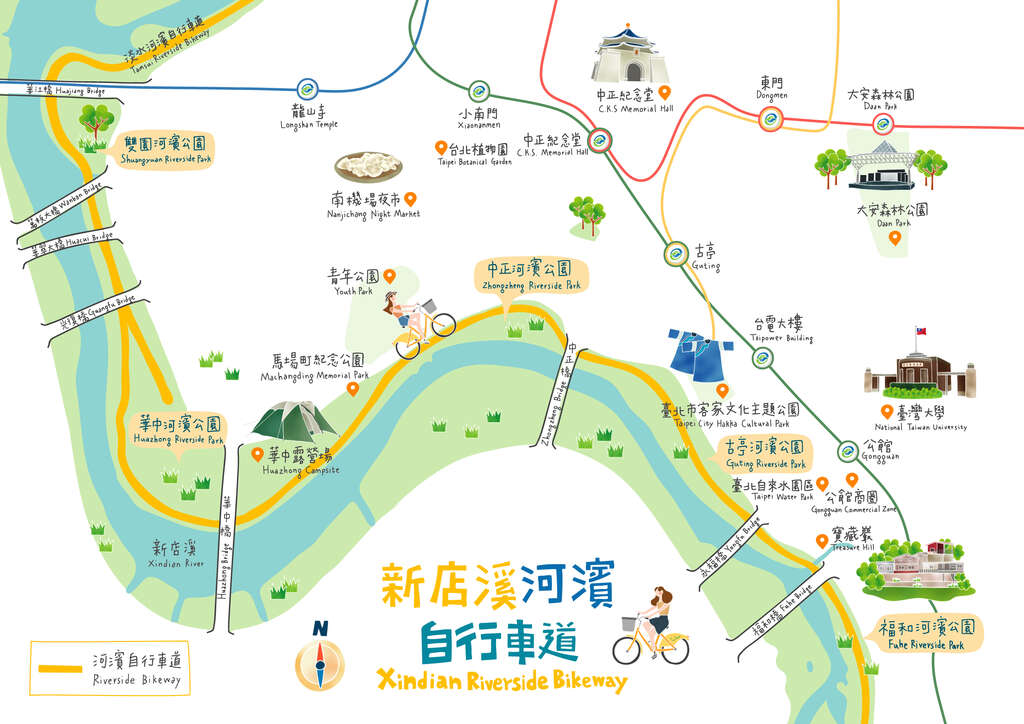 Xindian Riverside Bikeway Map