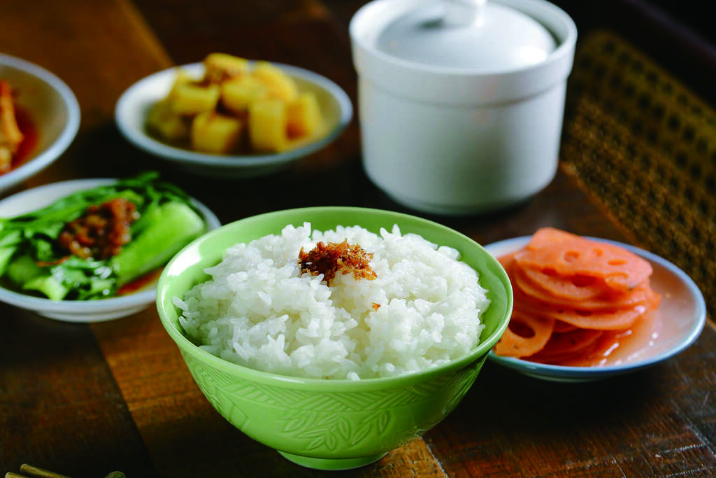 白饭搭配猪油或是其他怀旧风味的配菜，更能传递米食香纯的风味。( 图／稻舍 )