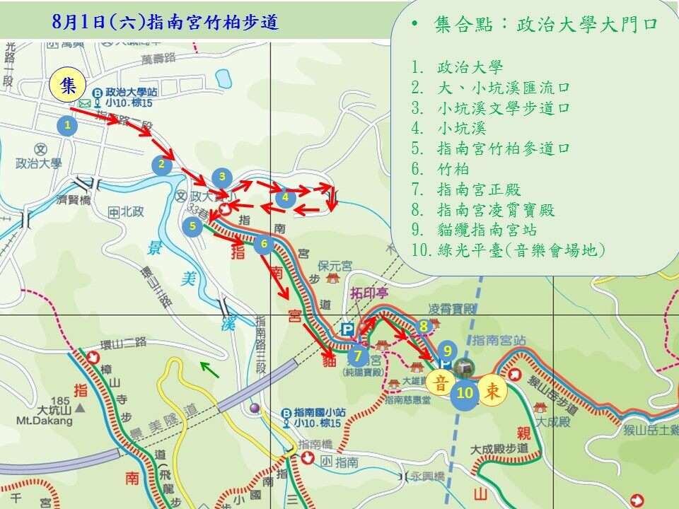 01指南宫竹柏参道纵走活动路线图