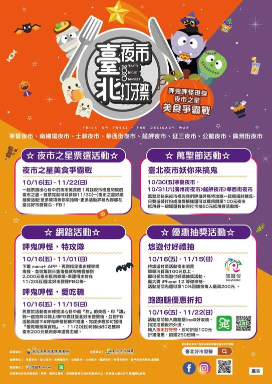 2020臺北夜市打牙祭活動宣傳海報