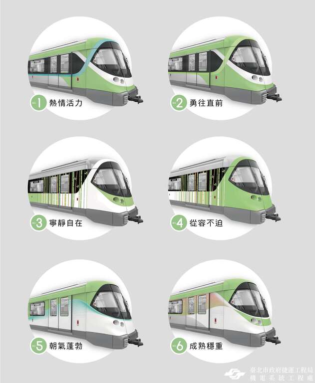六款電聯車塗裝設計