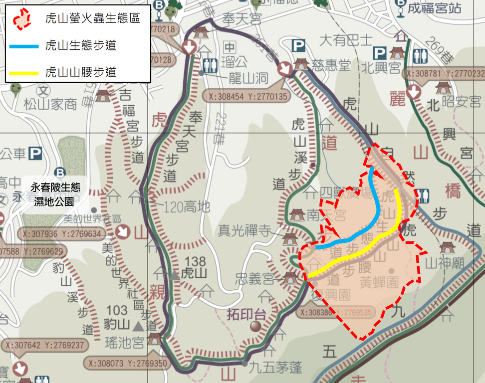 虎山萤火虫生态区范围约13公顷