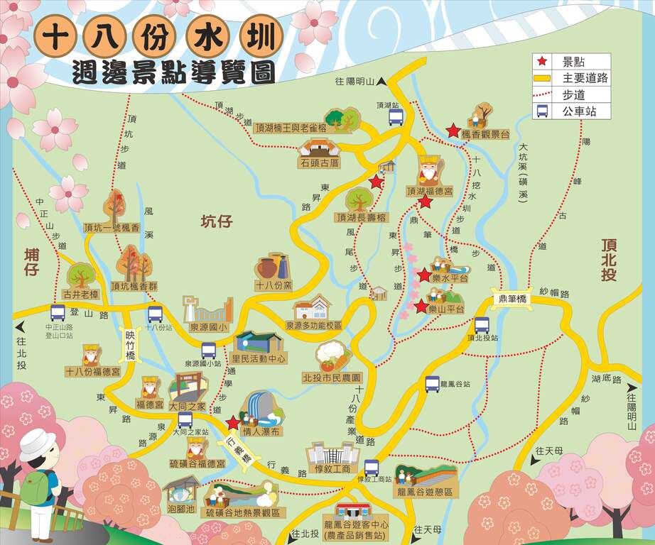 十八份水圳週邊景點導覽圖