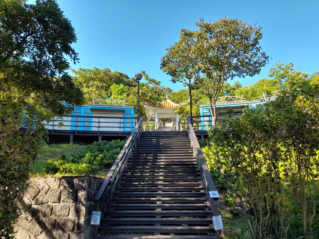 「剣潭山遊歩道」から台北を眺める