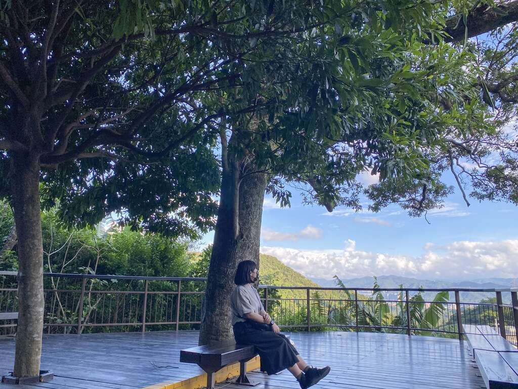 夫妻树平台供民众休憩