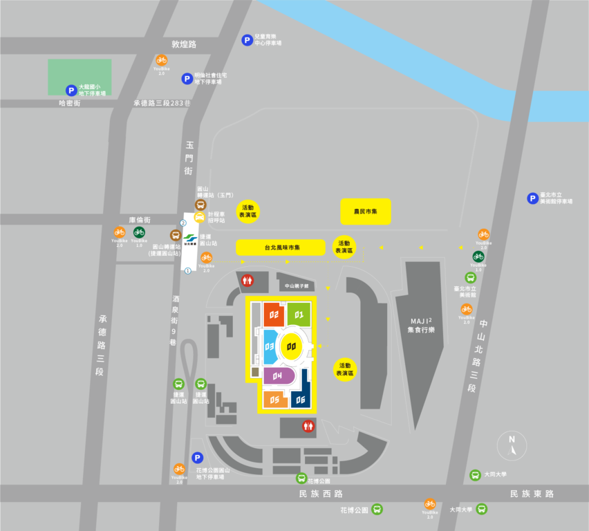 2022台北城市博览会地图(图片来源：台北市政府工务局公园路灯工程管理处)