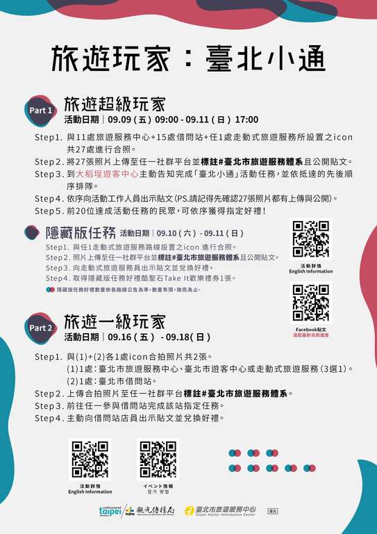 旅游玩家:台北小通活动办法(图片来源:台北市政府观光传播局)