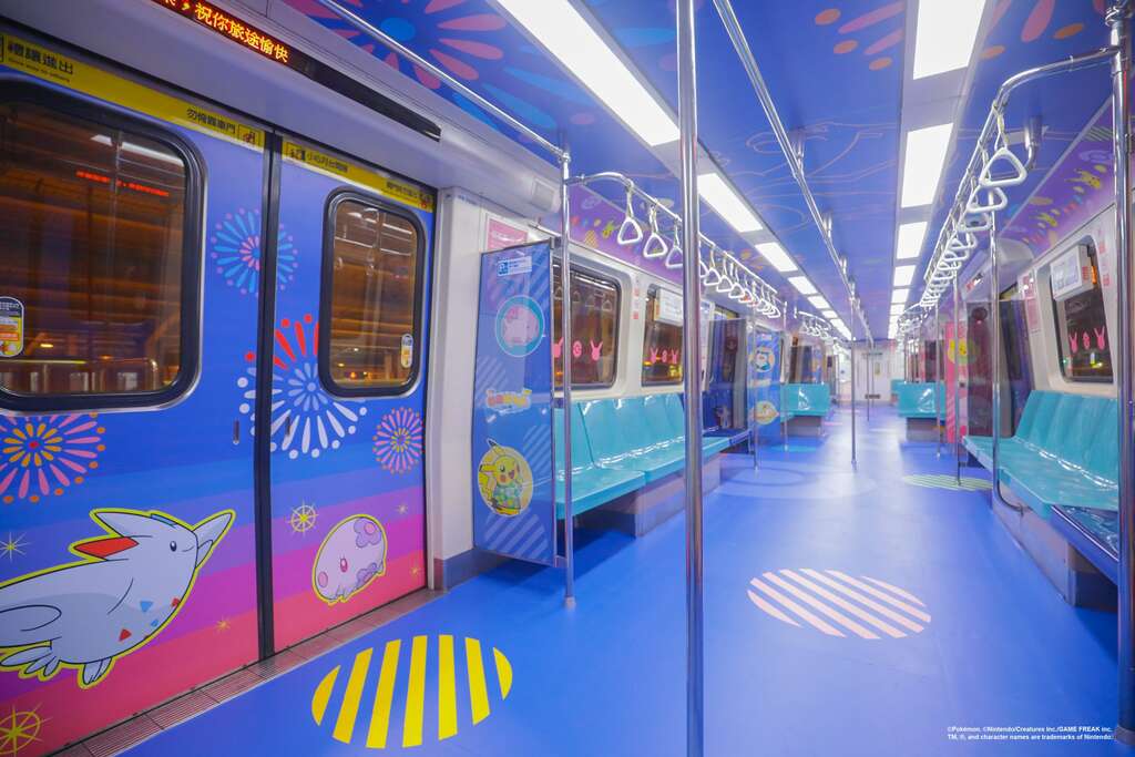 彩绘列车内部色彩缤纷(图片来源：台北大众捷运股份有限公司)