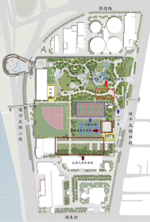 111年度敦亲睦晚会活动现场配置图(图片来源:台北市政府工务局卫生下水道工程处)