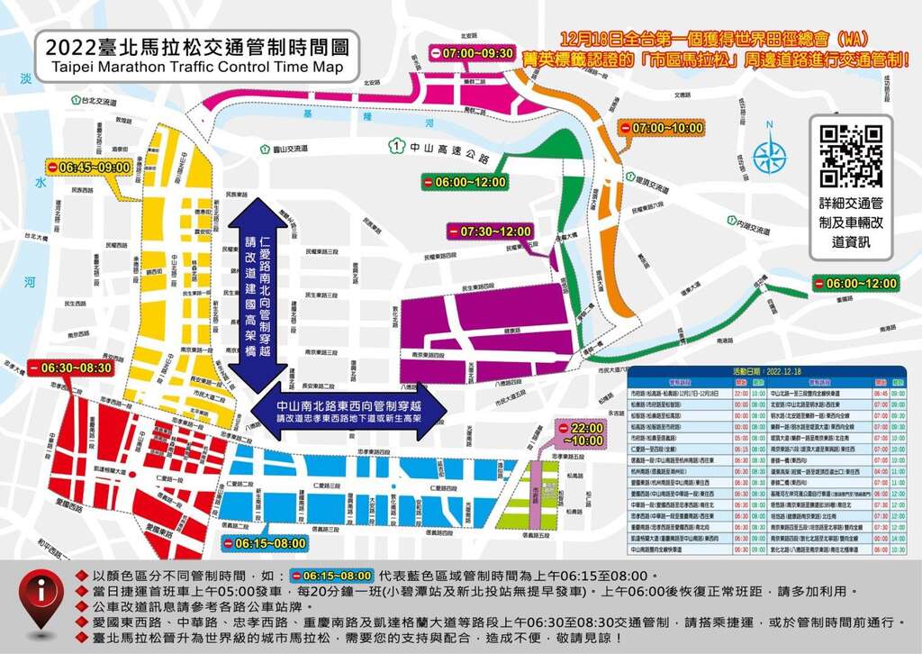 TCPD Announces Traffic Control Details for 2022 Taipei Marathon