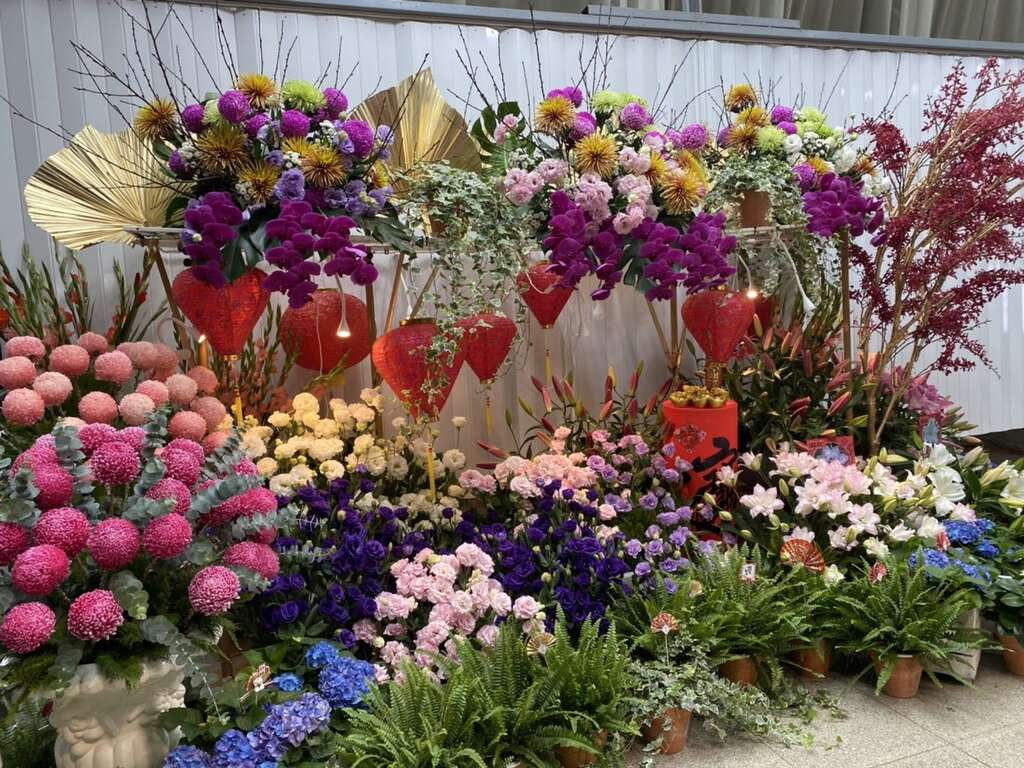 現場展示應景春節花禮(圖片來源：臺北市市場處)